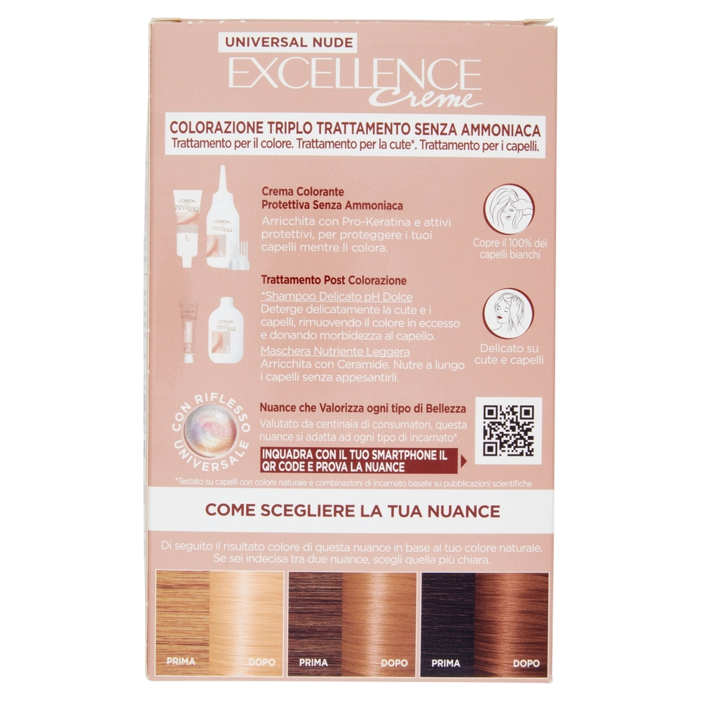 L'Oreal Paris Colorazione permanente senza ammoniaca, Riflesso Universale, Biondo Chiarissimo 9U